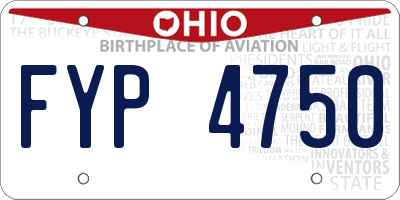 OH license plate FYP4750