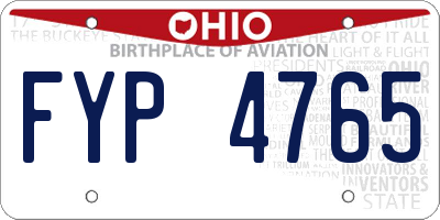 OH license plate FYP4765