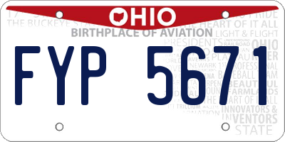 OH license plate FYP5671