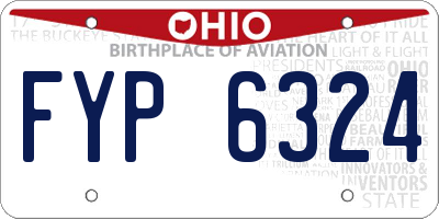 OH license plate FYP6324
