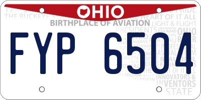 OH license plate FYP6504