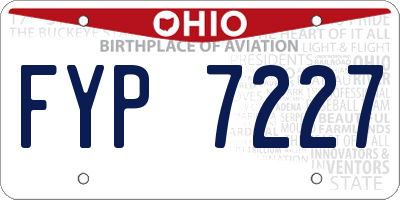OH license plate FYP7227