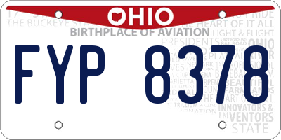 OH license plate FYP8378
