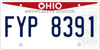 OH license plate FYP8391