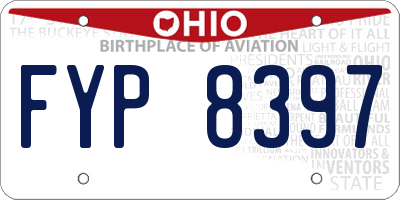 OH license plate FYP8397