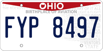 OH license plate FYP8497