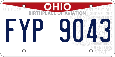 OH license plate FYP9043