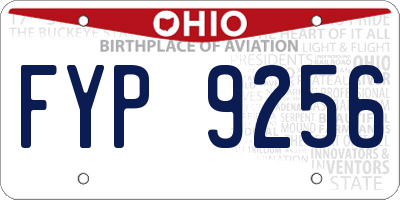 OH license plate FYP9256