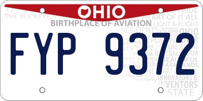 OH license plate FYP9372