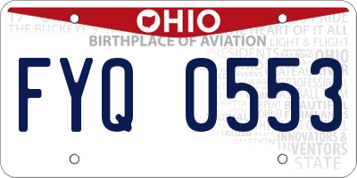 OH license plate FYQ0553