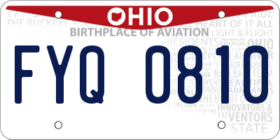 OH license plate FYQ0810