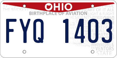 OH license plate FYQ1403