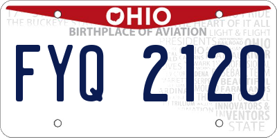 OH license plate FYQ2120