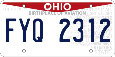 OH license plate FYQ2312