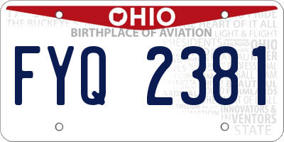 OH license plate FYQ2381
