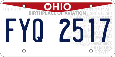 OH license plate FYQ2517