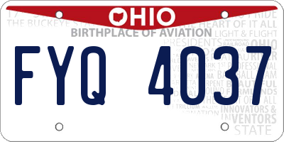 OH license plate FYQ4037