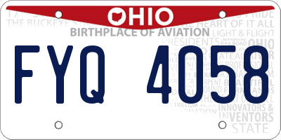 OH license plate FYQ4058