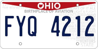 OH license plate FYQ4212