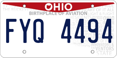 OH license plate FYQ4494
