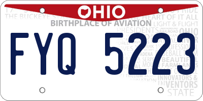 OH license plate FYQ5223