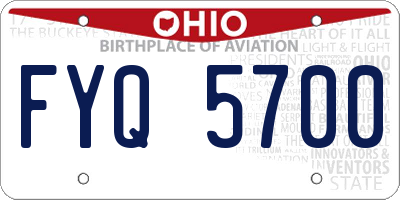 OH license plate FYQ5700
