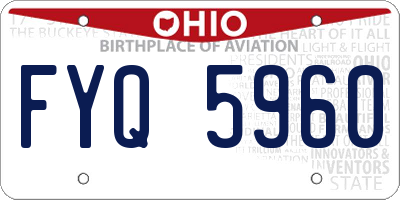 OH license plate FYQ5960