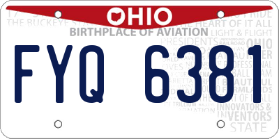 OH license plate FYQ6381