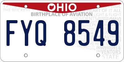 OH license plate FYQ8549