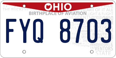 OH license plate FYQ8703