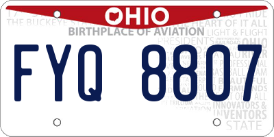 OH license plate FYQ8807