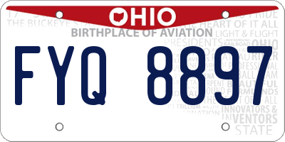 OH license plate FYQ8897