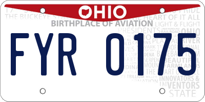 OH license plate FYR0175