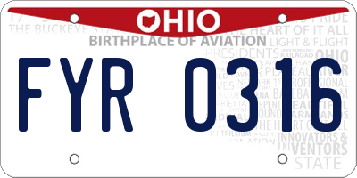 OH license plate FYR0316