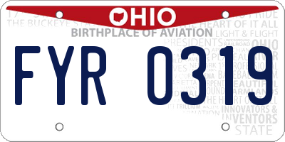 OH license plate FYR0319