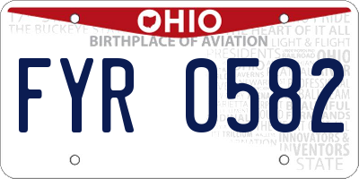 OH license plate FYR0582