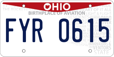 OH license plate FYR0615