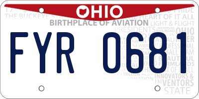 OH license plate FYR0681