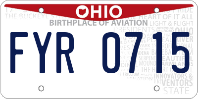 OH license plate FYR0715