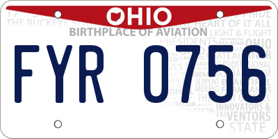OH license plate FYR0756