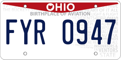 OH license plate FYR0947