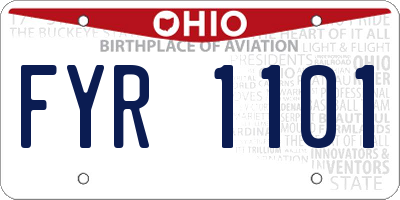 OH license plate FYR1101