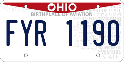 OH license plate FYR1190