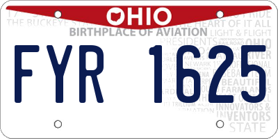 OH license plate FYR1625