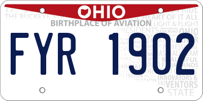 OH license plate FYR1902