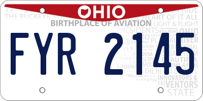 OH license plate FYR2145