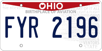 OH license plate FYR2196