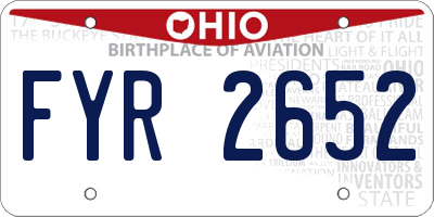 OH license plate FYR2652