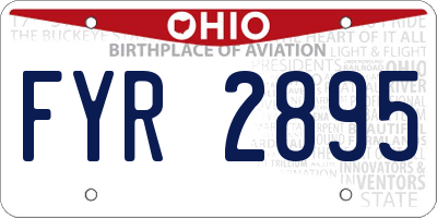 OH license plate FYR2895