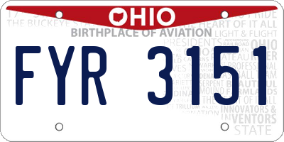 OH license plate FYR3151